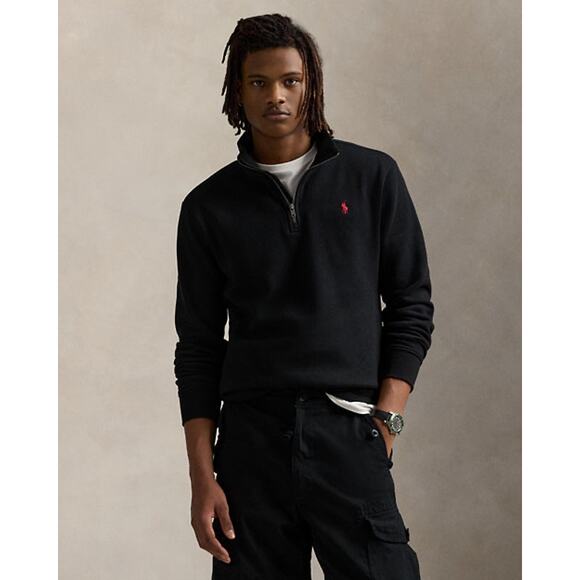 Polo Ralph Lauren Other - Polo Ralph Lauren 1/4 Zip Black Pima Cotton Sweater XL